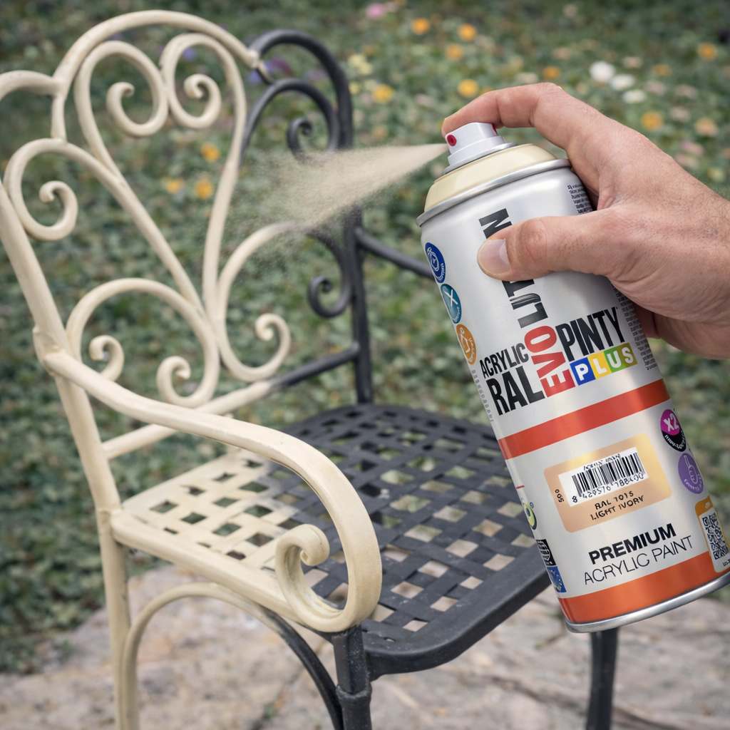 Lakier akrylowy w sprayu Pintyplus Evolution ACRYLIC | 400ml | RAL 1015 Light Ivory